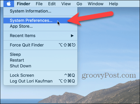 Odaberite System Preferences na Mac računalu