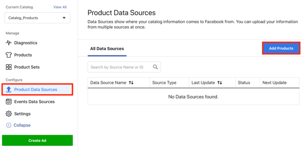 Upotrijebite Facebook alat za postavljanje događaja, korak 22, opcija izbornika za dodavanje proizvoda putem kartice s podacima o proizvodima na Facebooku