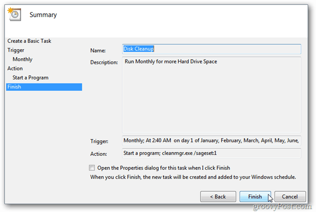 Neka Windows Pokretanje čišćenja diska bude automatski s rasporedom zadataka