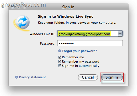 Windows Live Sync Beta na OS X