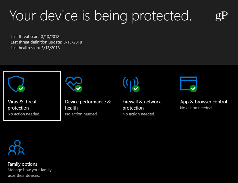 Windows Defender Security Windows 10
