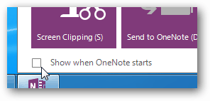 pokaži kada se pokrene oneNote