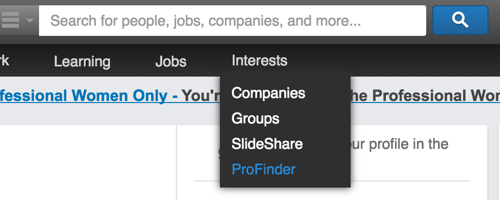 pristup linkedin profinder