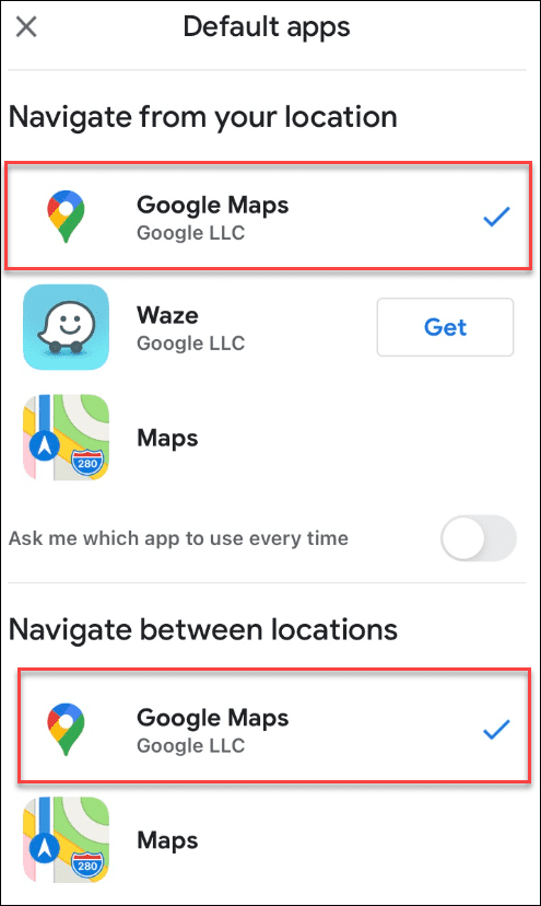 gmail google karte odabrane kao zadane