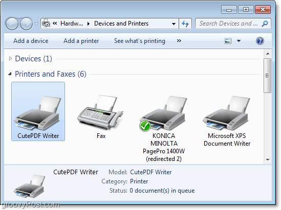 kako vidjeti dijalog uređaja i pisača u sustavu Windows 7