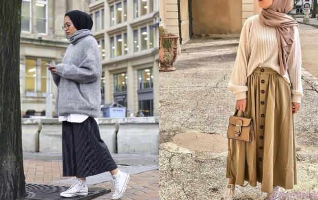 Kombinacije džempera od suknje hijab instagram