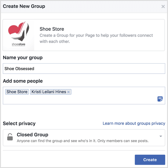 Facebook stvorite grupu sa stranicom