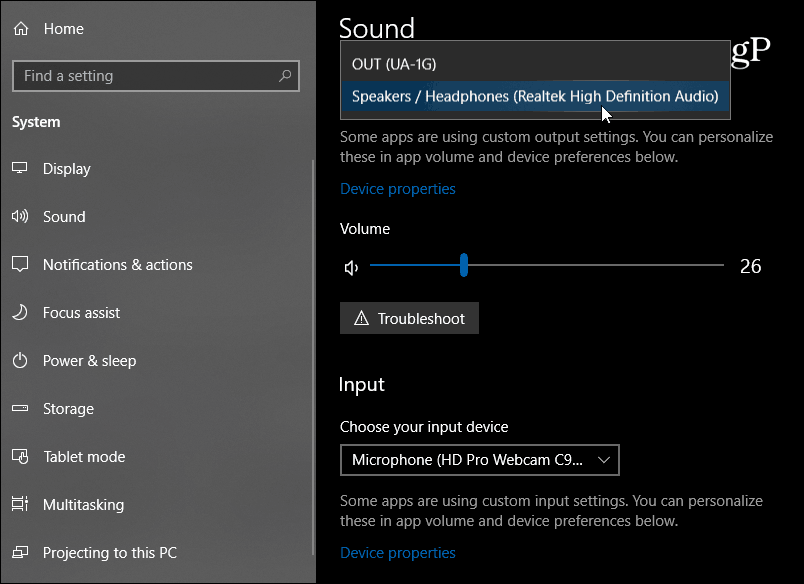 Nove postavke zvuka Windows 10