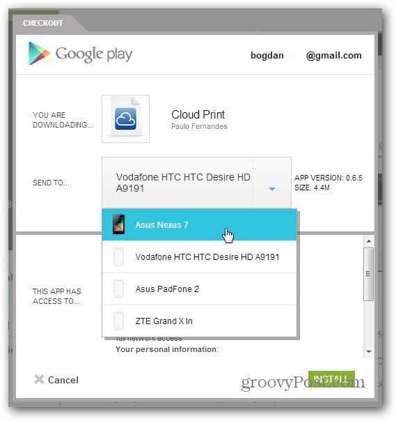 cloud print beta android aplikacija