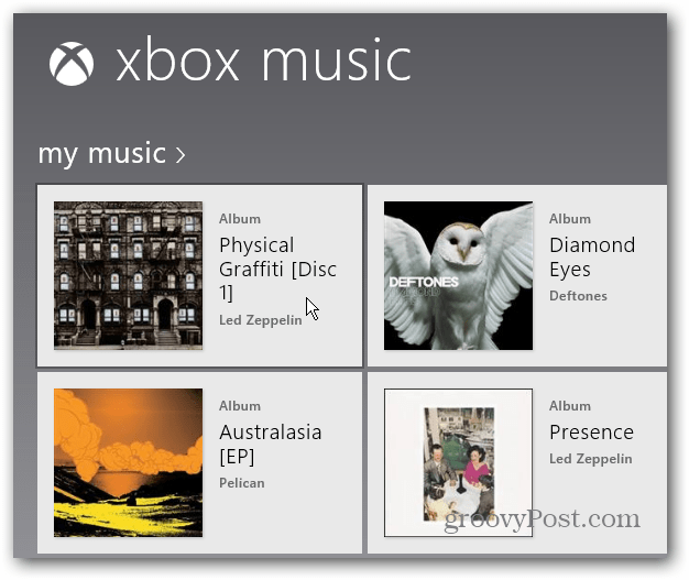 Odaberite glazbu Xbox Music