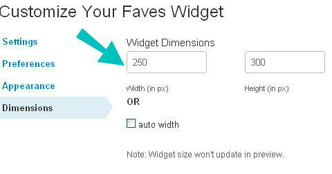 dimenzije widgeta