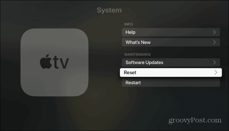 resetirati Apple TV