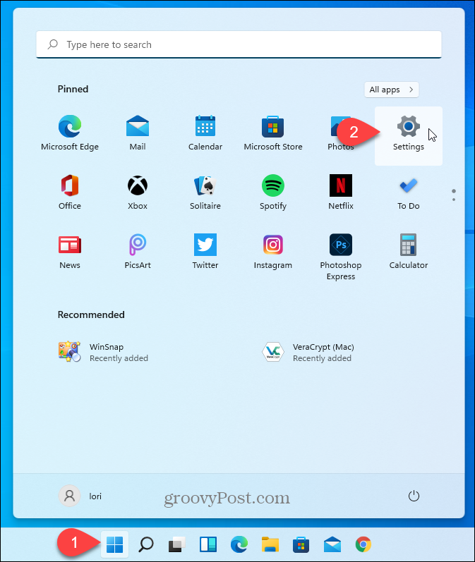 Otvorite Postavke sustava Windows 11