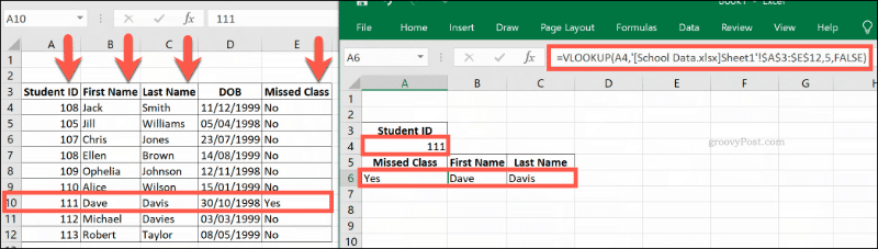VLOOKUP Formula koja se odnosi na više radnih knjiga u Excelu