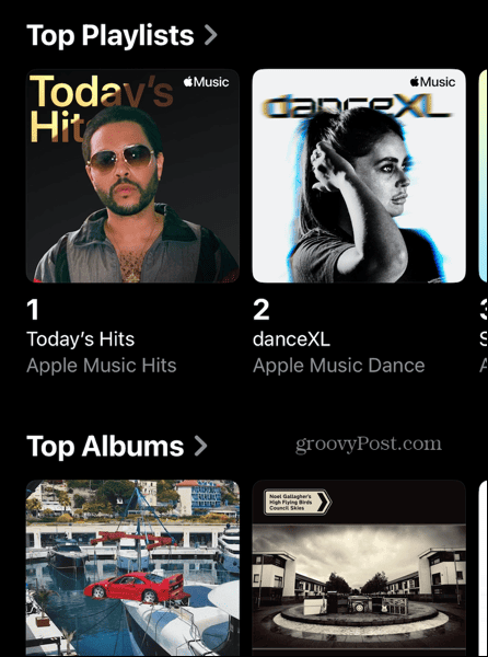 Apple glazbene ljestvice top popisi za reprodukciju