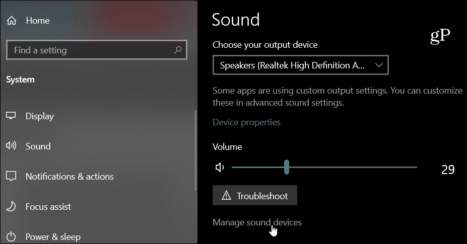 Zvučni uređaji Windows 10