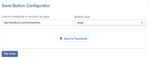 gumb za spremanje facebooka postavljen na stranicu