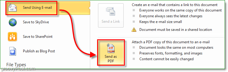 stvorite siguran PDF dokument i pošaljite ga putem e-pošte putem sustava Office 2010