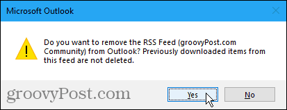 Uklonite dijaloški okvir za potvrdu RSS feeda
