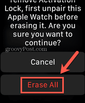 Apple Watch izbriši sve