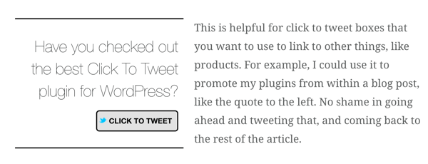 WordPress dodatak za bolji klik za tweet omogućuje vam umetanje okvira za klikanje za tweet u postove na blogu.