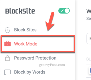 Kartica BlockSite Work Mode
