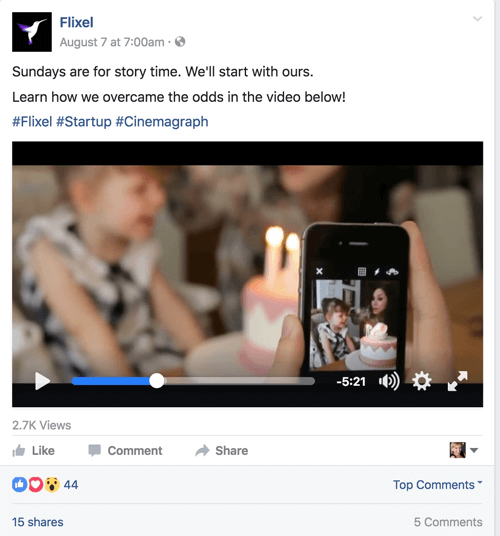 flixel facebook video oglas