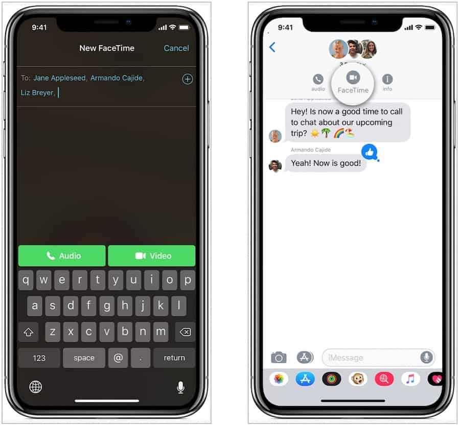Grupirajte FaceTime na iOS-u