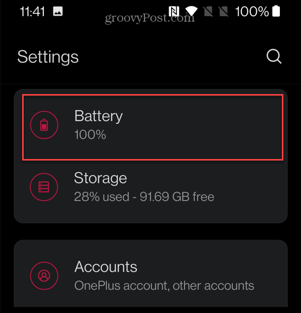 Spotify postavka baterije