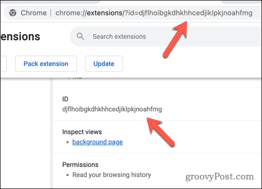 ID proširenja za Chrome