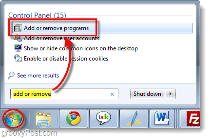 dodavanje ili uklanjanje programa u sustavu Windows 7