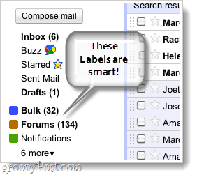 pametne etikete gmail snimke zaslona