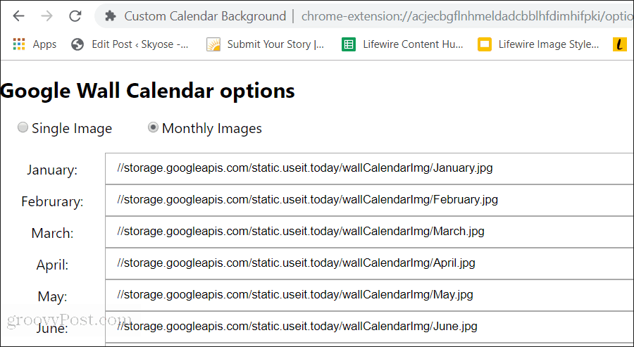 prilagođene postavke kalendara