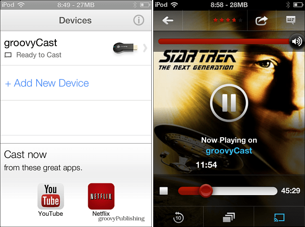 Aplikacija Chromecast iOS