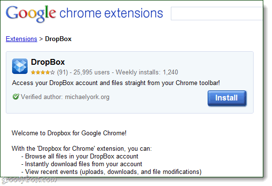 DropBox proširenje za Google Chrome donosi pristup Fly datoteci