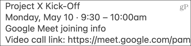Zalijepite pozivnicu za Google Meet