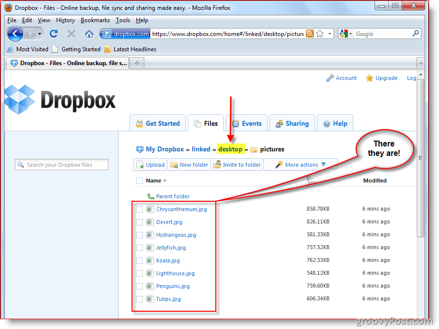 Web konzola za Dropbox