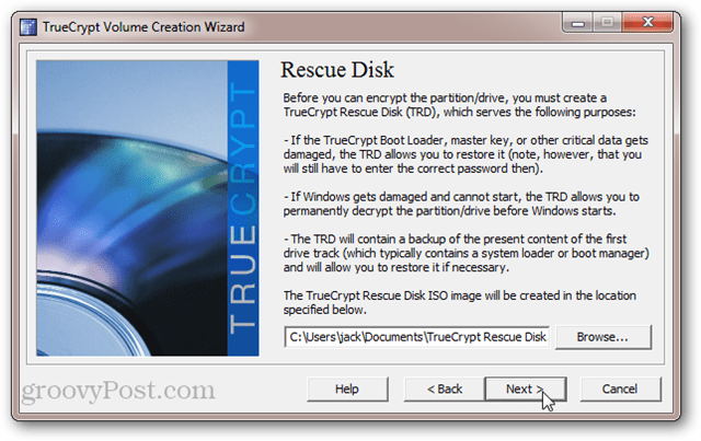 Resurkcijski disk TrueCrypt ISO: Disk za oporavak ili USB za oporavak