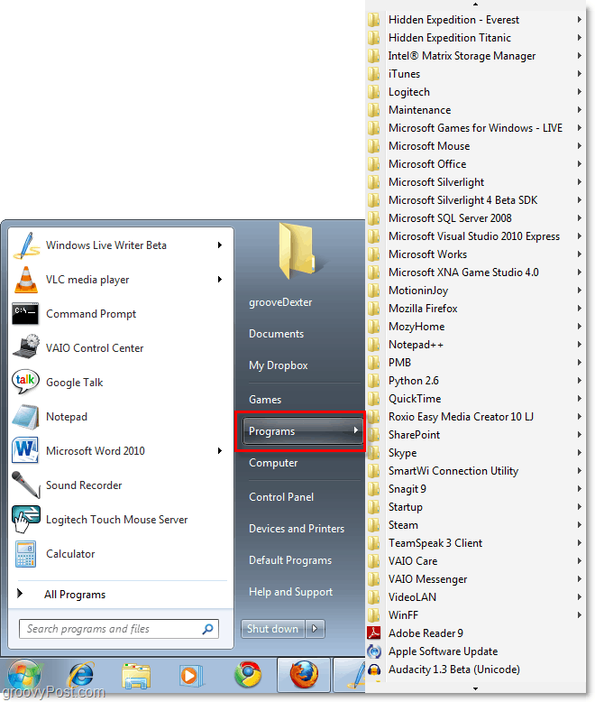 Windows 7 start menu sa xp classic Svi programi start menu