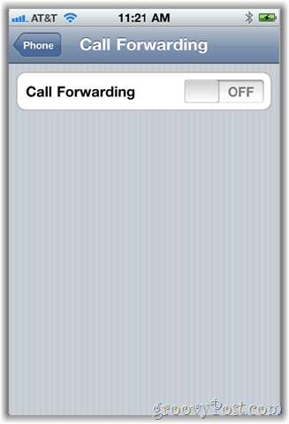 Snimka zaslona s mogućnošću prosljeđivanja iphone poziva