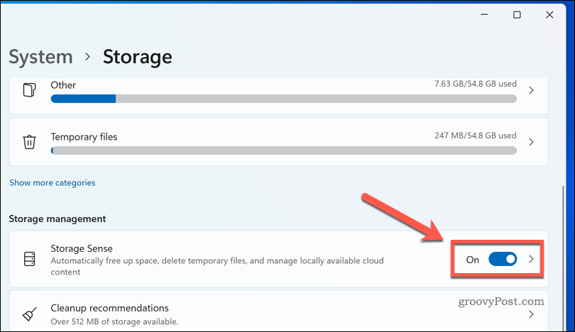 Omogućavanje Storage Sense u sustavu Windows 11
