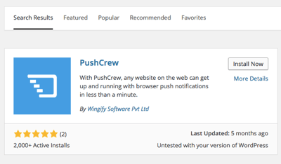 pushcrew wordpress dodatak