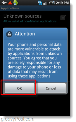 android netržišno upozorenje