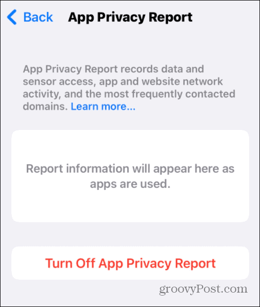 Pokreće se izvješće o privatnosti aplikacije