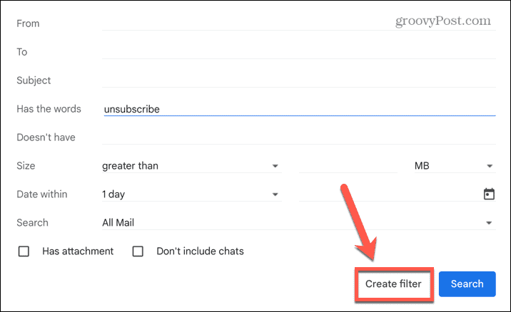 gmail stvoriti filter