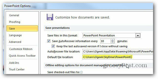 Spremite Microsoft Office dokumente u SkyDrive prema zadanim postavkama