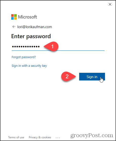 Unesite lozinku za Microsoftovu e-poštu