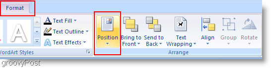 Položaj promjene programa Microsoft Word 2007