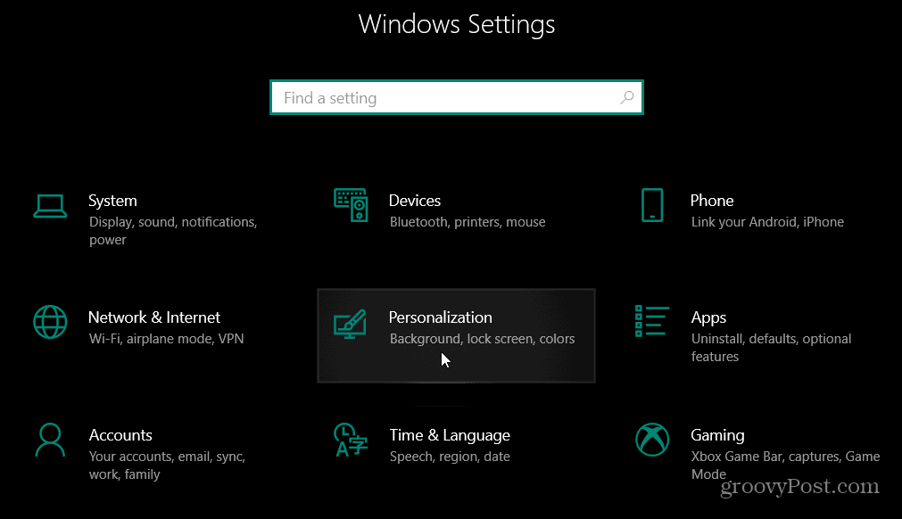 Postavke personalizacije Windows 10