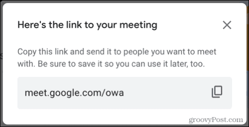 Poveznica Google Meet